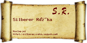Silberer Réka névjegykártya